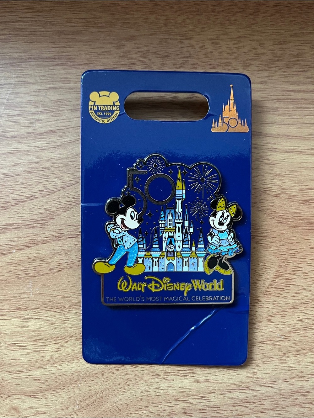 Walt Disney World 50th Anniversary Mickey & Minnie Castle Pin